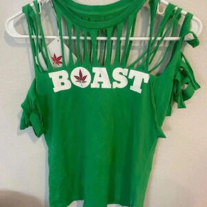 Boast green cut out blouse size XSmall